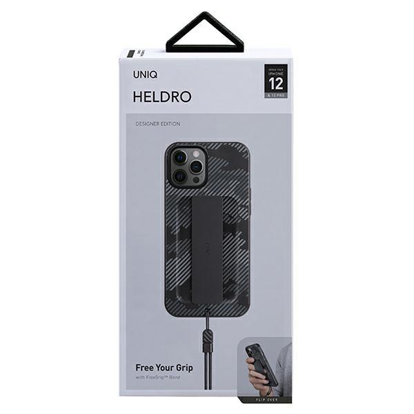 UNIQ Heldro iPhone 12/12 Pro 6.1" case black camo/charcoal camo Antimicrobial