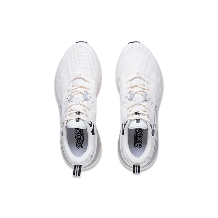 Li Ning Амортизирующие Скользкие Устойчивые к истиранию Дышащие Легкие Низкие Беговые Кроссовки Мужские Белые ARST081-3