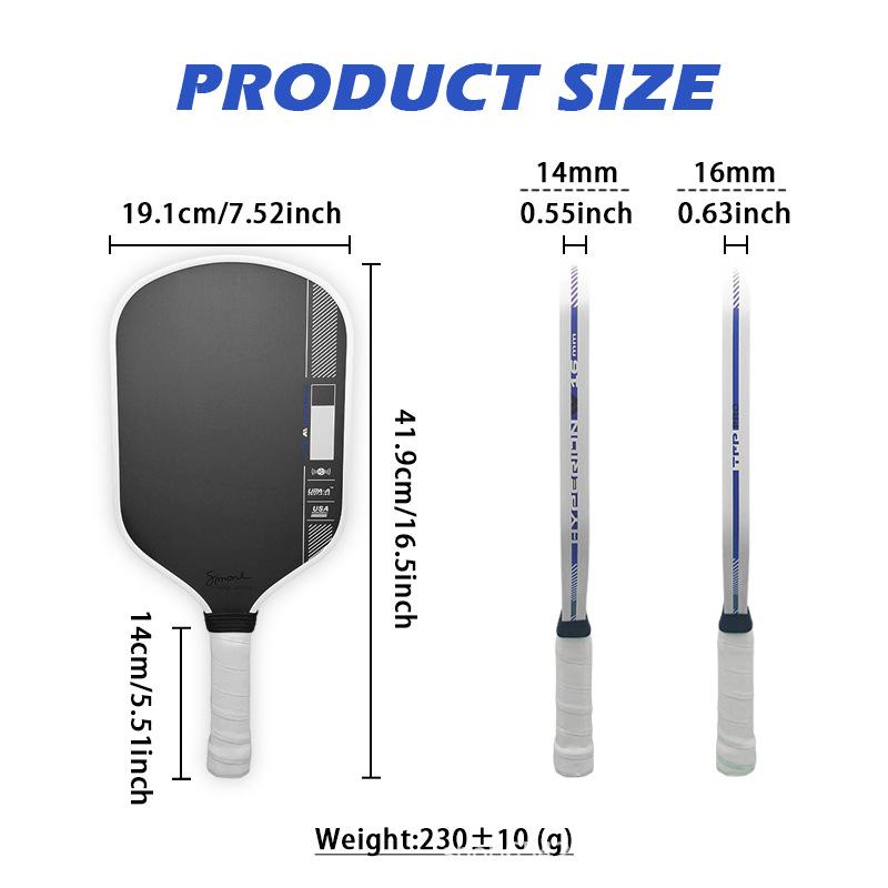 Matte Carbon Fiber Pickleball Paddle Set 4th Gen Core Thermoformed Pro Tournament Kit
