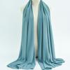 Women's Solid Color Pearl Chiffon Bubble Scarf, Long Silk Headscarf, 70x180cm, Middle Eastern Style