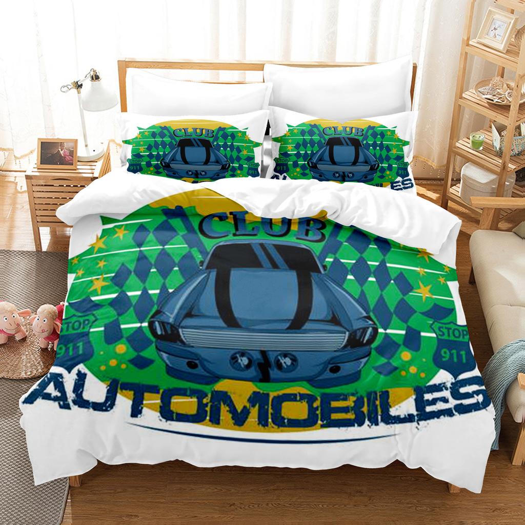 Vintage Pop Goth Reaper Skull Punk Rock Bedding Digital Printing Polyester Cotton Three-Piece Set