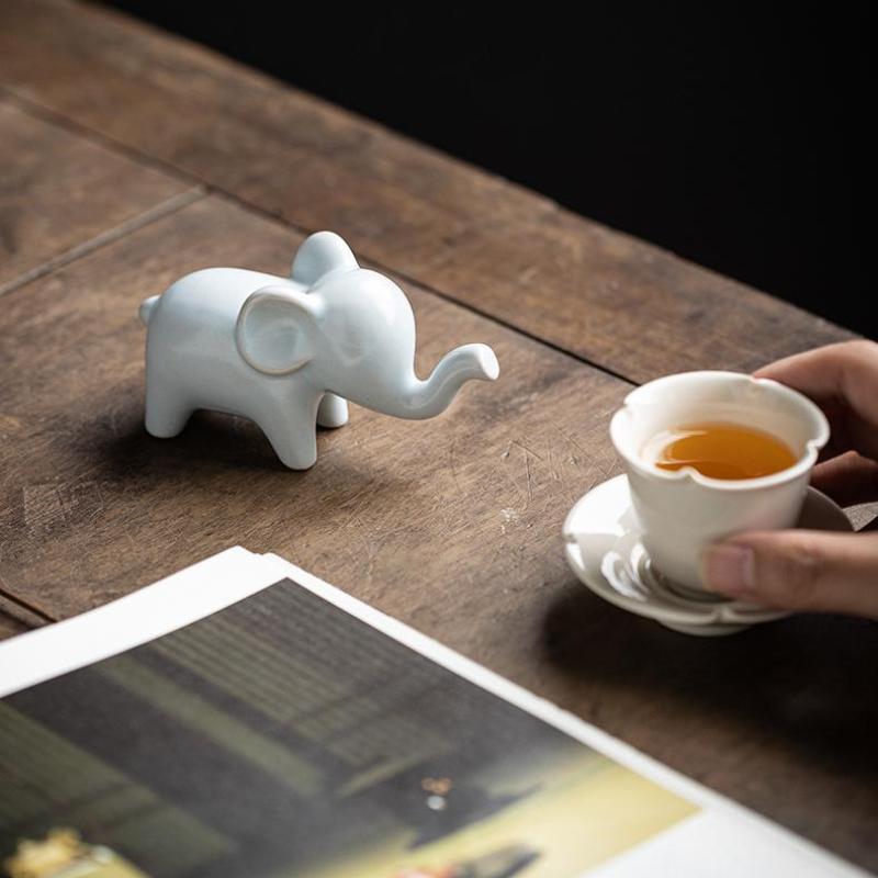 Слоны Керамические Поделки Фигурки, Современные Художественные Украшения, Животные Фэн-шуй, Домашний Интерьер, Аксессуары для Декора Офиса