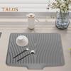 Silicone Dish Drying Mat Heat Resistant Drain Pad Sink Mat for Kitchen Counter Quick Drying Dish Mat Multifunctional Tableware Mat