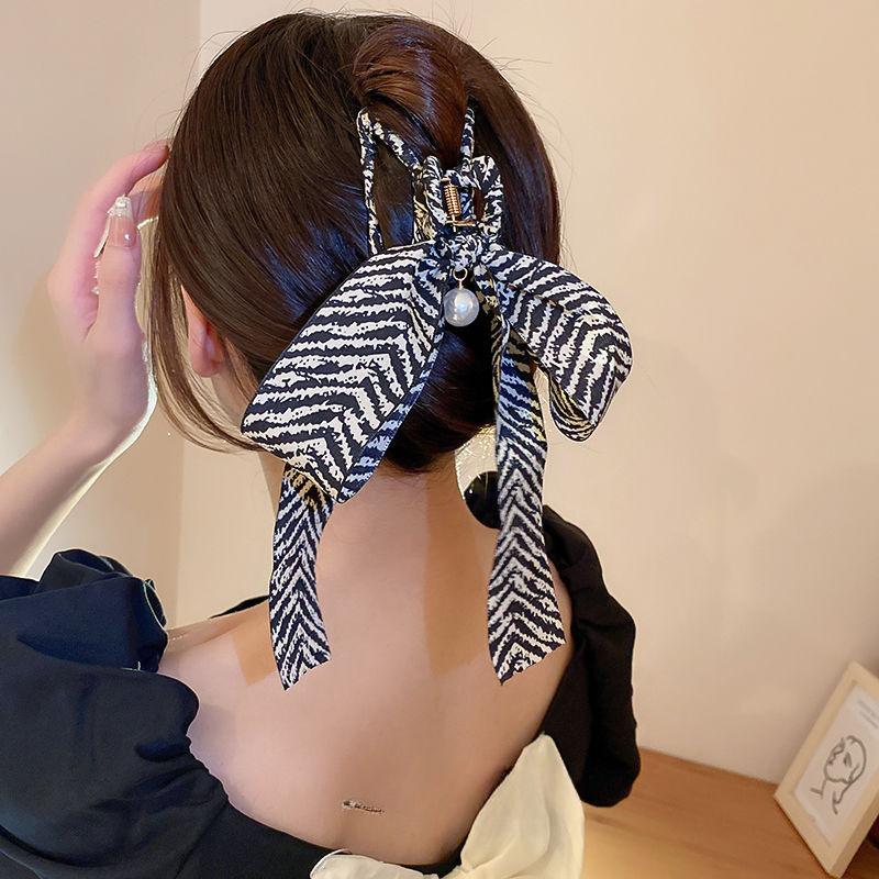 Hair Claw Striped Bow Bobby Pins Shark Clip Hair Accessories for Women Kids Hair Accessories Hair Claw Clip