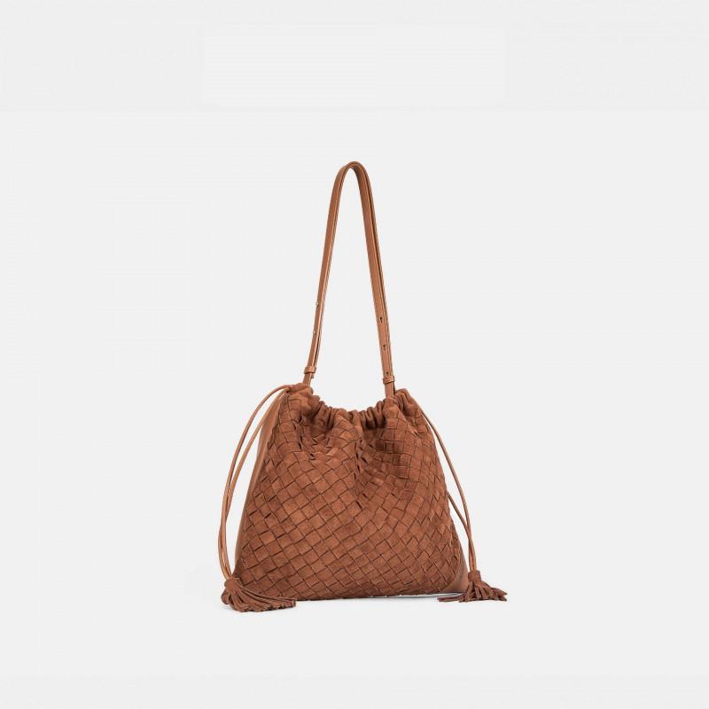 "Woven Garbage Bag" High-silk Matte Cowhide Hand-knitted Shoulder/cross-body Bag