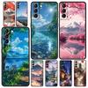 Мягкий ТПУ чехол для телефона Samsung Galaxy S25 S24 S23 S22 S21 Ultra S20 FE 5G S10 S10E Plus Японский аниме Пейзаж Искусство Чехол