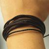 Мужской браслет, винтажный многослойный мужской браслет из искусственной кожи, универсальный мужской браслет