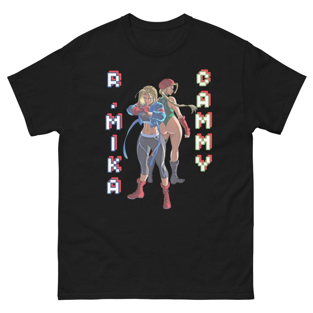 Р. Футболка Mika и Cammy Street Fighter, Футболка для ретро-геймера, Футболки с аниме фан-сервисом
