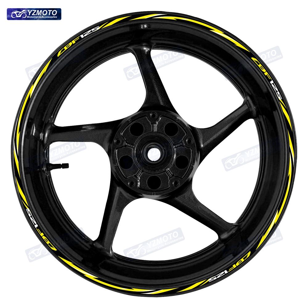 Для мотоцикла Honda CBF125 CBF 125 17-дюймовые передние задние гоночные наклейки на колеса Автомобильные светоотражающие наклейки на обод Мотоциклетная лента на ступицу Наклейка