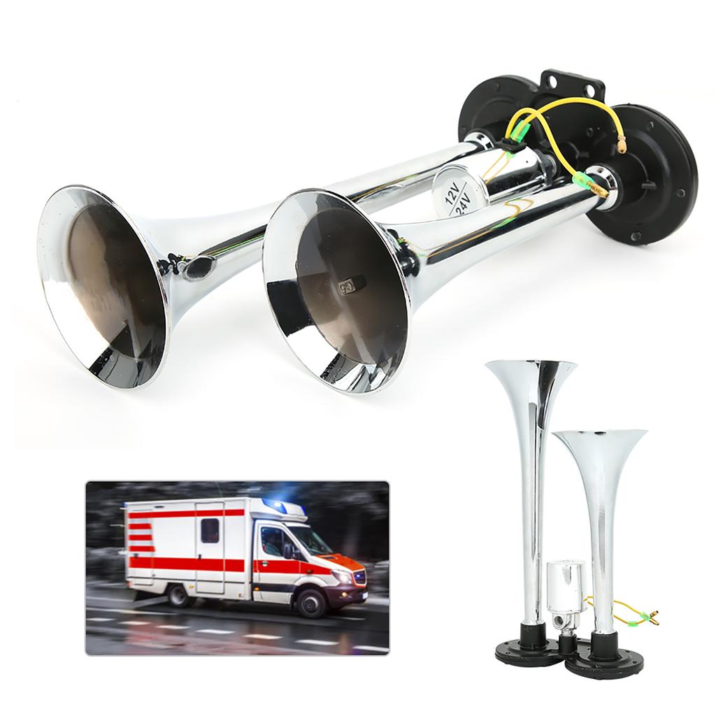 Универсальный автомобильный пневматический воздушный сигнал двойной 130 дБ 12 В 24 В поезд авто грузовик грузовик АБС металл