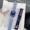 Джинсовый ремешок с вышивкой бабочки для Apple Watch 10-го поколения Apple Watch Applewatch9876Se Ремешок