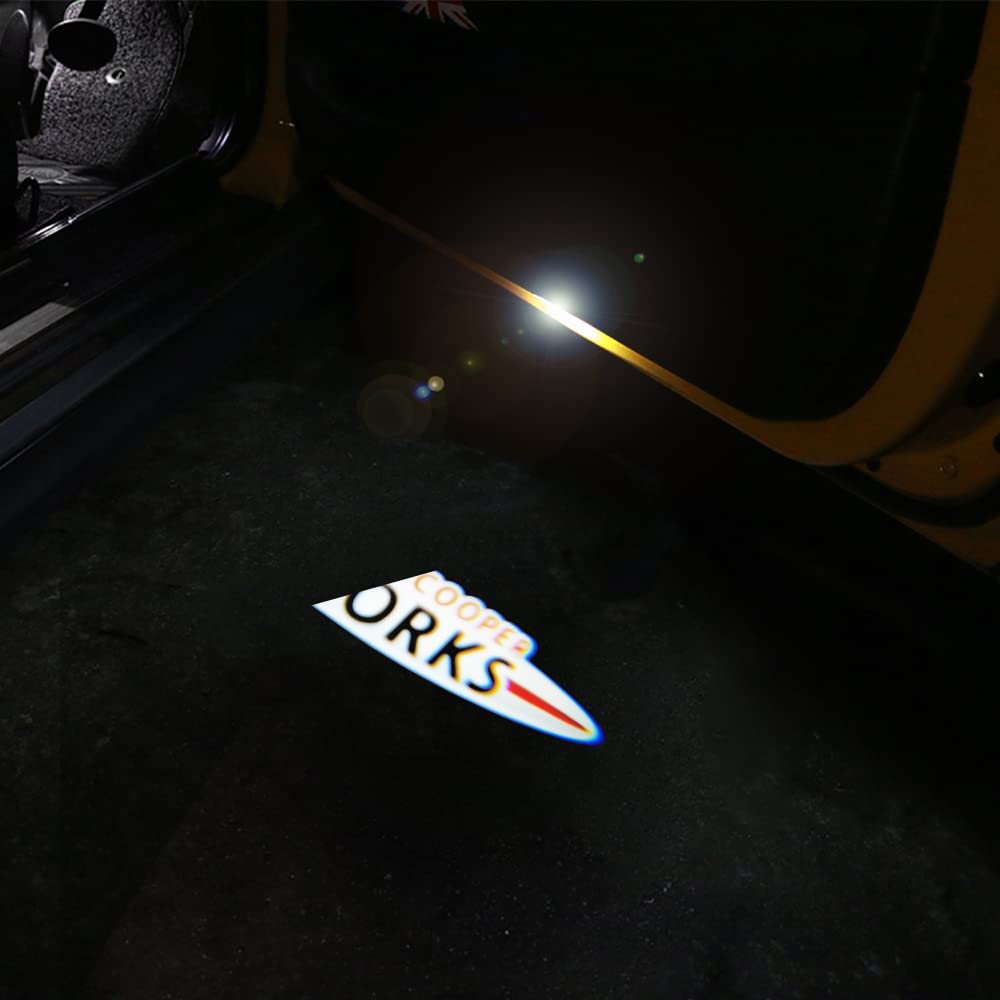 Автомобильный светодиодный светильник с логотипом, проекция приветственной лампы Cooper, светодиодный светильник, совместимый с John Cooper Works R55/R56/R57/R58/R59/R60/R51/