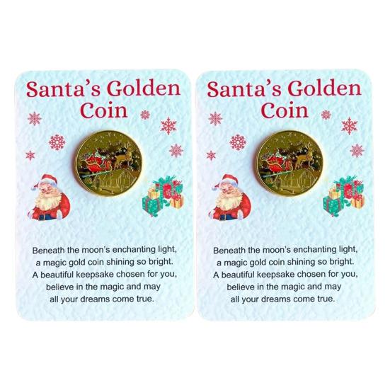 Рождественская сувенирная монета Санта-Клаус Монета с изображением лося Металлическая коллекционная праздничная монета для детей Подарочные рождественские вечеринки Чулки Наполнители