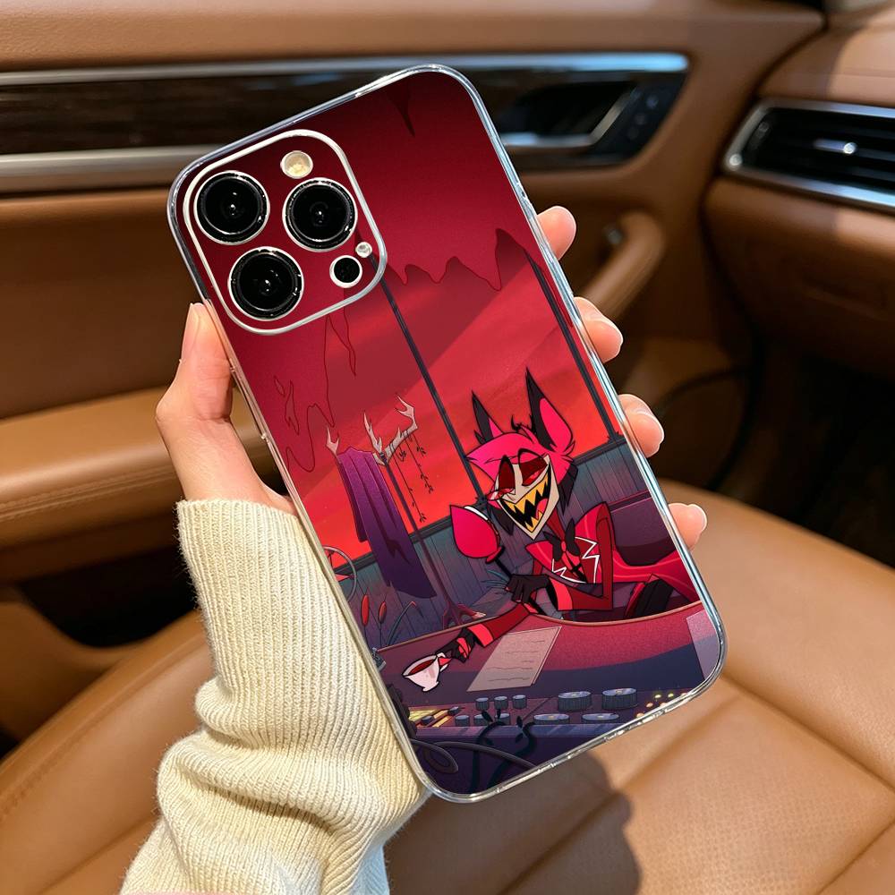 H-Hazbin Hotel-A-Alastor Чехол для телефона iPhone17,16,15,14,13,12,11 ,Pro Max, Plus Мягкий силиконовый прозрачный чехол