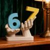 67 Мем Фигурка Рука 3D-печать Держащая Число Скульптура Статуэтка Двойная Рука Ключи Безделушки Подставка для Украшений Настольное Украшение Орнамент