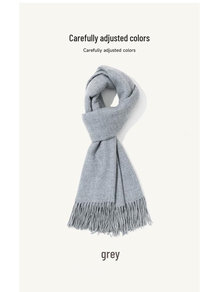 Universal Medium-Long Plaid Scarf: Stylish High-End Imitation Cashmere Neck Warmer for Men and Women