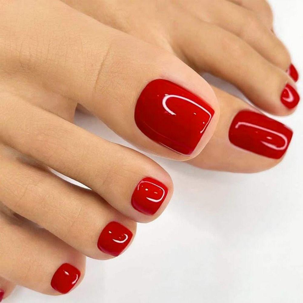 96/144/288 Pcs Artificial Fake Toenail Short Square Foot Nail Art Tips  Foot Extension