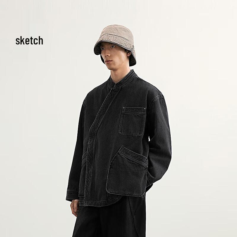 CROQUIS Men's 2025 Spring Stand Collar Denim Jacket