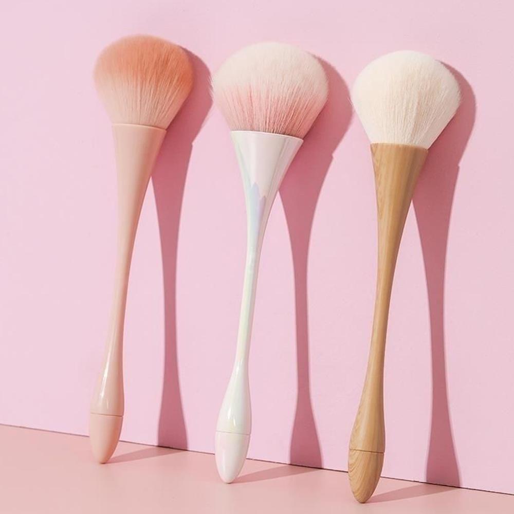 Высококачественная кисть для рассыпчатой пудры Кисть для румян Пушистая кисть для макияжа волос Инструмент для красоты Кисти с длинной ручкой Очистка пыли от ногтей Косметика для ногтей