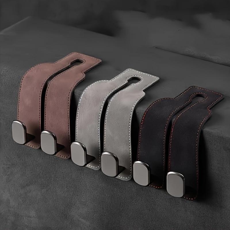 Крючок для сумки на подголовник - Премиальная кожа и АБС - Сверхпрочные крючки, Легко устанавливаемый крючок для хранения на спинку сиденья автомобиля