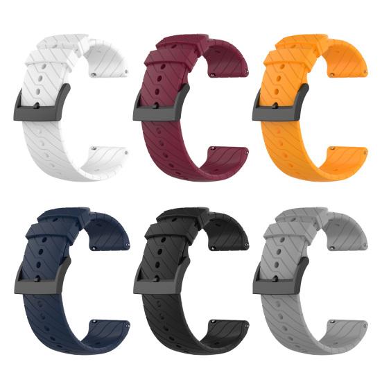 Ремешок для часов 24 мм силиконовый ремешок на запястье твиловый мягкий ремешок замена для Suunto