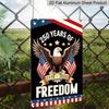 2D Flat Decorative 8×12 Inch Aluminum Plaque Metal Sign | 250 Years of Freedom (1776-2026): Bald Eagle with Dual US Flags; Honor 250 Years of
