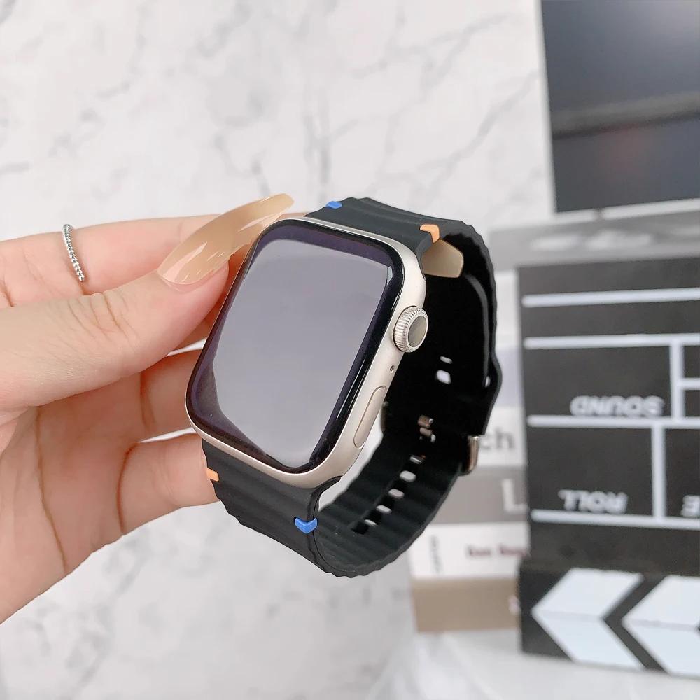 Silicone Strap for Apple watch 10 band 46mm 45mm 44mm 49mm 42mm 40mm 41 bracelet iwatch Series 11 10 9 8 7 6 5 SE3 Ultra3 2 band