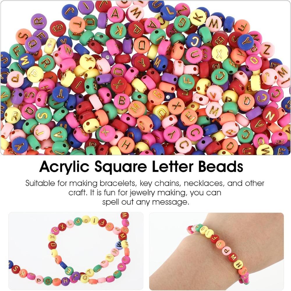100/500/1000 шт. акриловые бусины с буквами для изготовления браслетов 7 мм круглые бусины с буквами оптом для изготовления браслетов из ювелирных изделий с рулонной проволокой