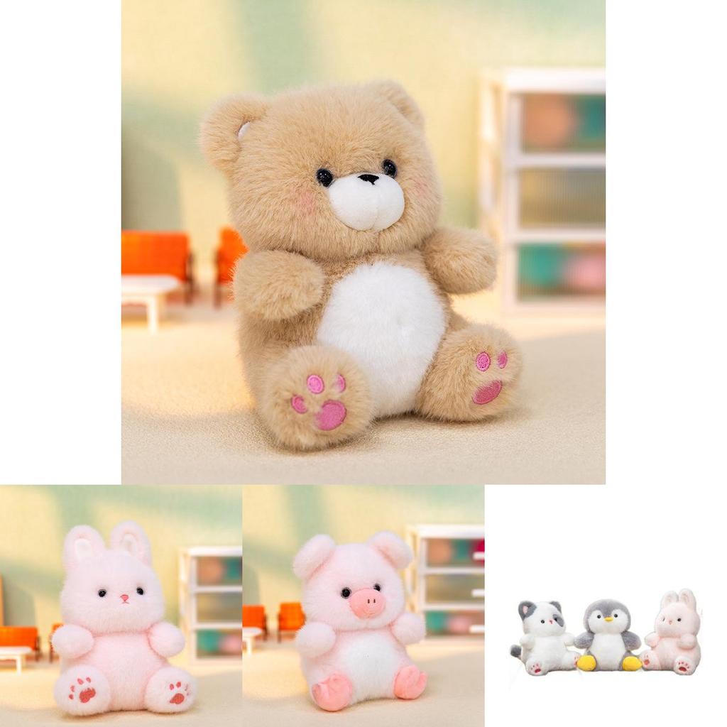 Плюшевая игрушка Пингвин Медведь Кролик из коротковорсовой мягкой ткани для детей и коллекционеров