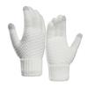 1 Pair Women Men Autumn Winter Knitting Gloves Solid Color Thickened Ribbed Cuffs Ridding Gloves Windproof Gloves