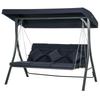Hollywood Swing Garden Swing, 3 Persons, Adjustable Sun Canopy, 198 x 118 x 168 cm, Dark Blue