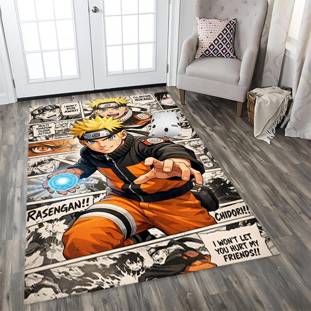 Naruto Team Seven Adventure rug for living rooms, bedrooms, home décor, and as gifts.