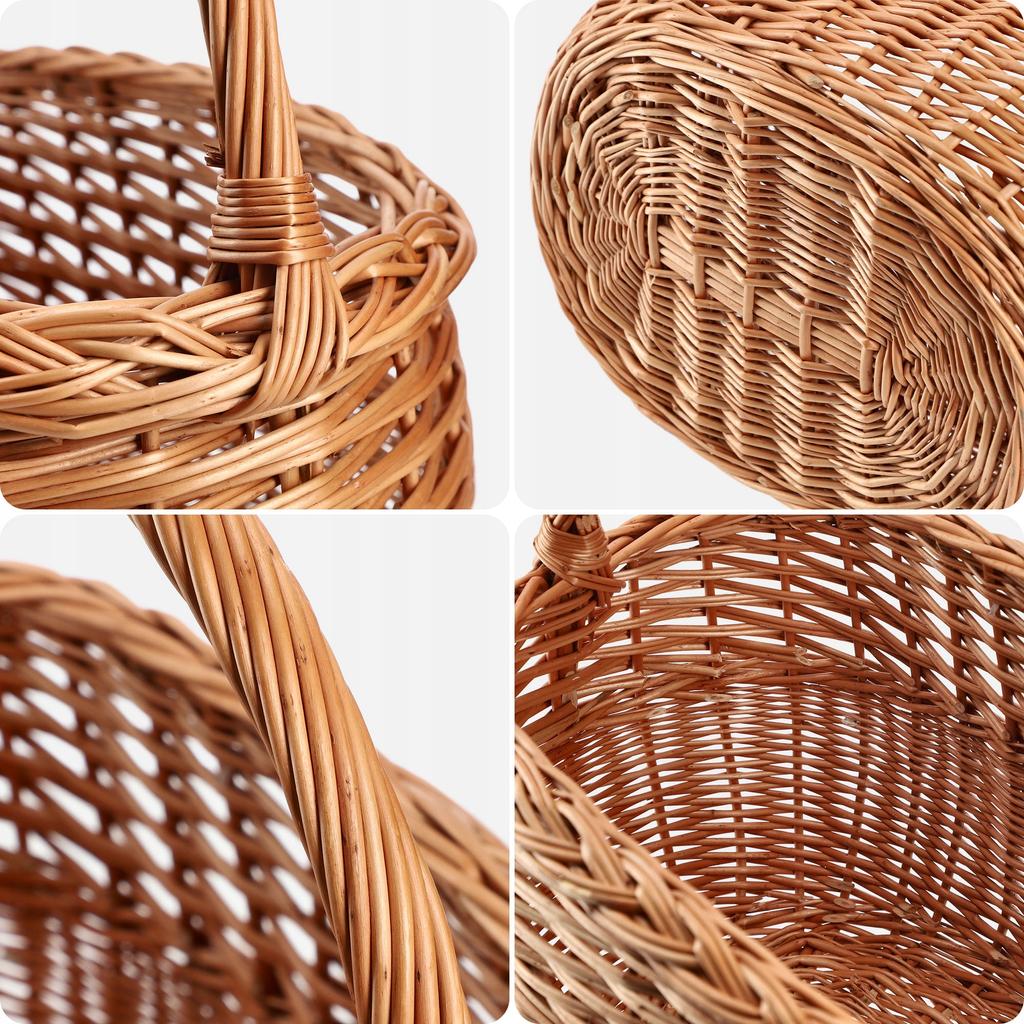 KADAX Плетеная корзина Корзинка для грибов Покупки Пикник Фрукты Из лозы Большая Эко