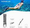 Diving Light LED Flashlight Waterproof 2000 Lumens IPX8 3 Modes Underwater Light Diving Light Handy Light Disaster Prevention Supplies Spearfishing