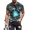 Мужская футболка с коротким рукавом с 3D цифровой печатью, трендовая летняя модель 2025 года, свободный и универсальный модный спортивный топ