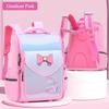 New Fashion Gradient Color Primary Student School Bags for Girls Grade 2-5 Exquisite Bow Cartoon Children Backpack Lightweight Portable Kid's Book Bag