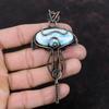 Larimar Pendant Copper Wire Wrapped Pendant Larimar Gemstone Jewelry Handmade Designer Pendant Unique Copper Wire Jewelry Engagement Gifts