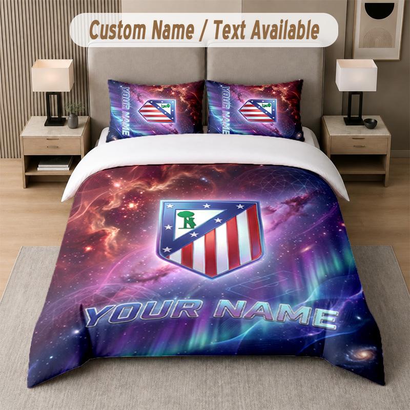 Atletico Madrid Design Bedding Set Custom Text 1 Duvet Cover & 2 Pillow Cases
