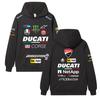 Ducati Худи Corse MotoGP Racing, Мужское Женское Оверсайз Уличное Худи с Полной Печатью Логотипов Спонсоров