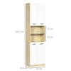 Bathroom Tall Cabinet With 4 Doors 2 Open Shelves And Adjustable Shelves 53x33.5x195.7 Cm White And Oak