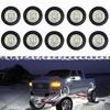 PSEQT LED Rock Round Underglow Wheel Fender Side Marker Clearance Lights with Bullet Waterproof for Golf and ATVs 3/4" Lights, Grommets, Trailers,