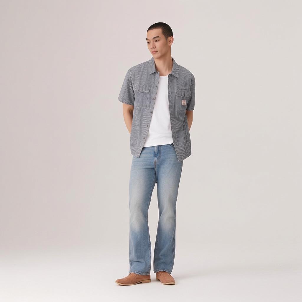 Levi's Рубашки Мужские Полоски Умеренные 003O1-0004