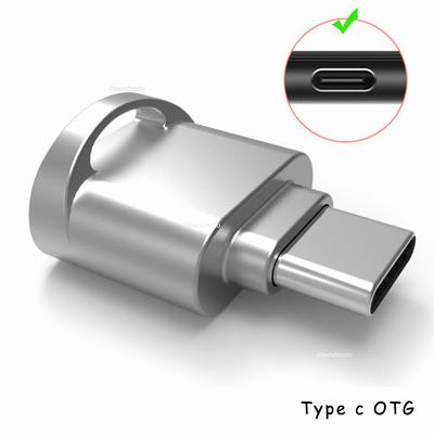 Адаптер Type C OTG для TF Картридер для карт памяти Micro-SD для Samsung Huawei Xiaomi Алюминиевый картридер для Micro TF Microsd Ноутбук