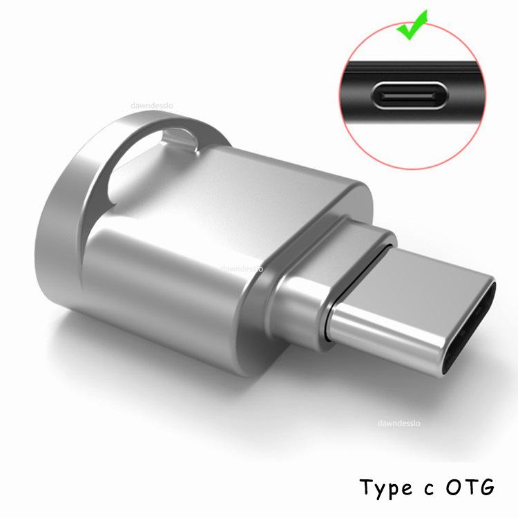 Адаптер Type C OTG для TF Картридер для карт памяти Micro-SD для Samsung Huawei Xiaomi Алюминиевый картридер для Micro TF Microsd Ноутбук