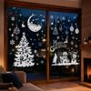 Winter Glass Stickers 9Pcs Christmas Window Cling, Snowman Snowflake Tree Static Holiday Party Sticker Sticker, Removable Double-sided Decor