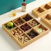 Tray 1PC Bamboo Nine Compartments Dinner Plate Snack Plate Side Dish Plate Bread Compartment Plate Platter Soap Box Drain Basket