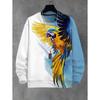 3D Parrot Graphic Print Tops Осенняя толстовка для мужчин Футболки с длинным рукавом Толстовки с круглым вырезом Мужская одежда больших размеров Пуловер