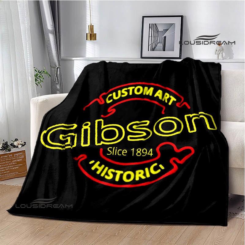 Одеяло с логотипом гитары Gibson, одеяло для согревания фланцев, одеяло для пикника, домашнее дорожное одеяло, подкладка для кровати, подарок на день рождения
