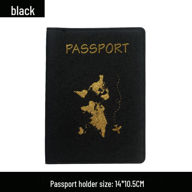 Customizable PU Leather Passport Cover with Hot Stamped Logo, Map, Luggage Tag, & Passport Holder Set