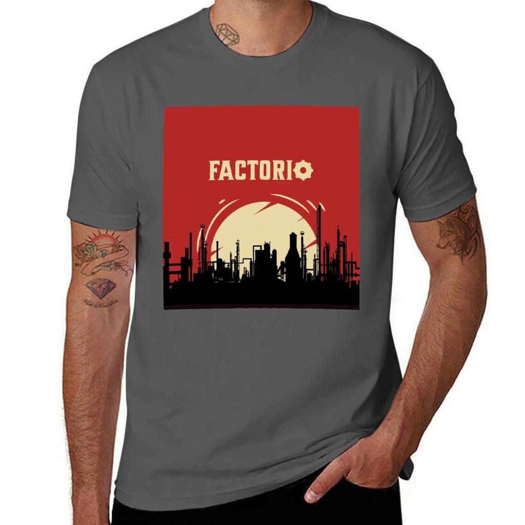Factorio Stay Efficient Tshirt Big Size Crew Neck Tshirt